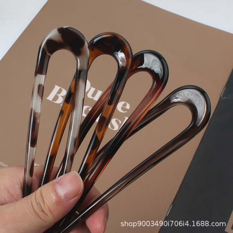 Women'S Accessories H&M - Korean style leopard print U-shaped hairpin,
