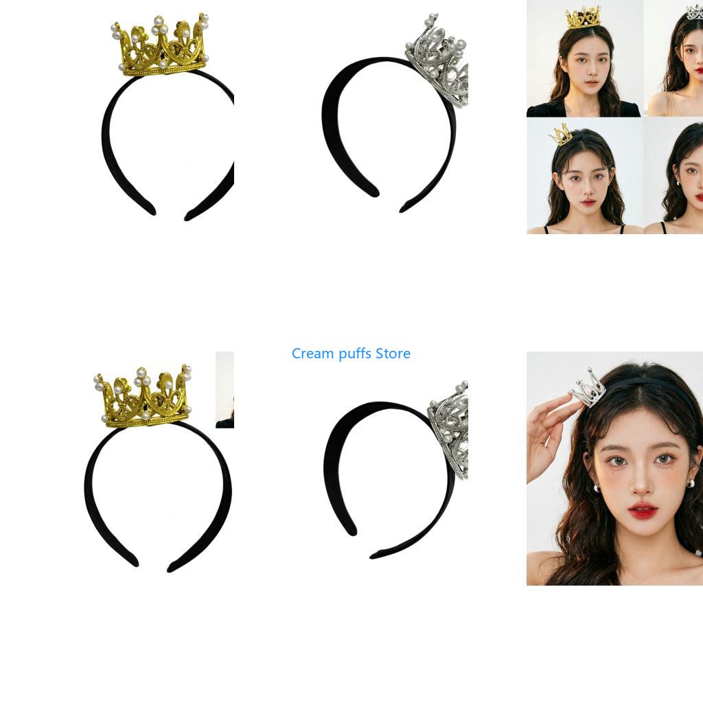 Women Accessories Description - 50LE Shining Pearls Princesses Crowns Headband