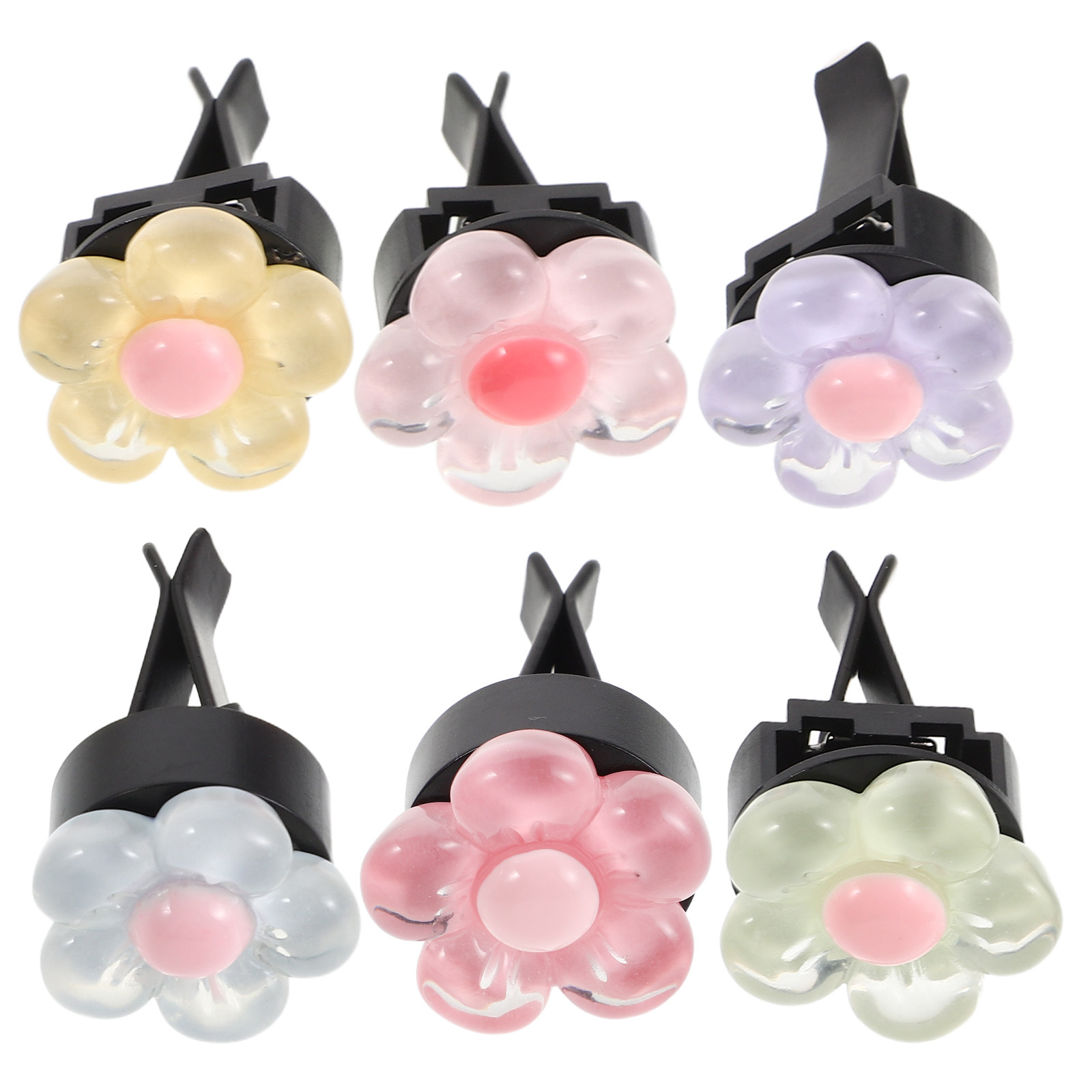 Women Accessories Outlet - 6Pcs Flower Air Vent Clip Car
