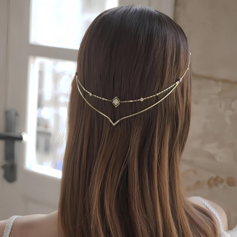 Charm Rhinestone V Hair Chain  - огляд і ціна Women Accessories India