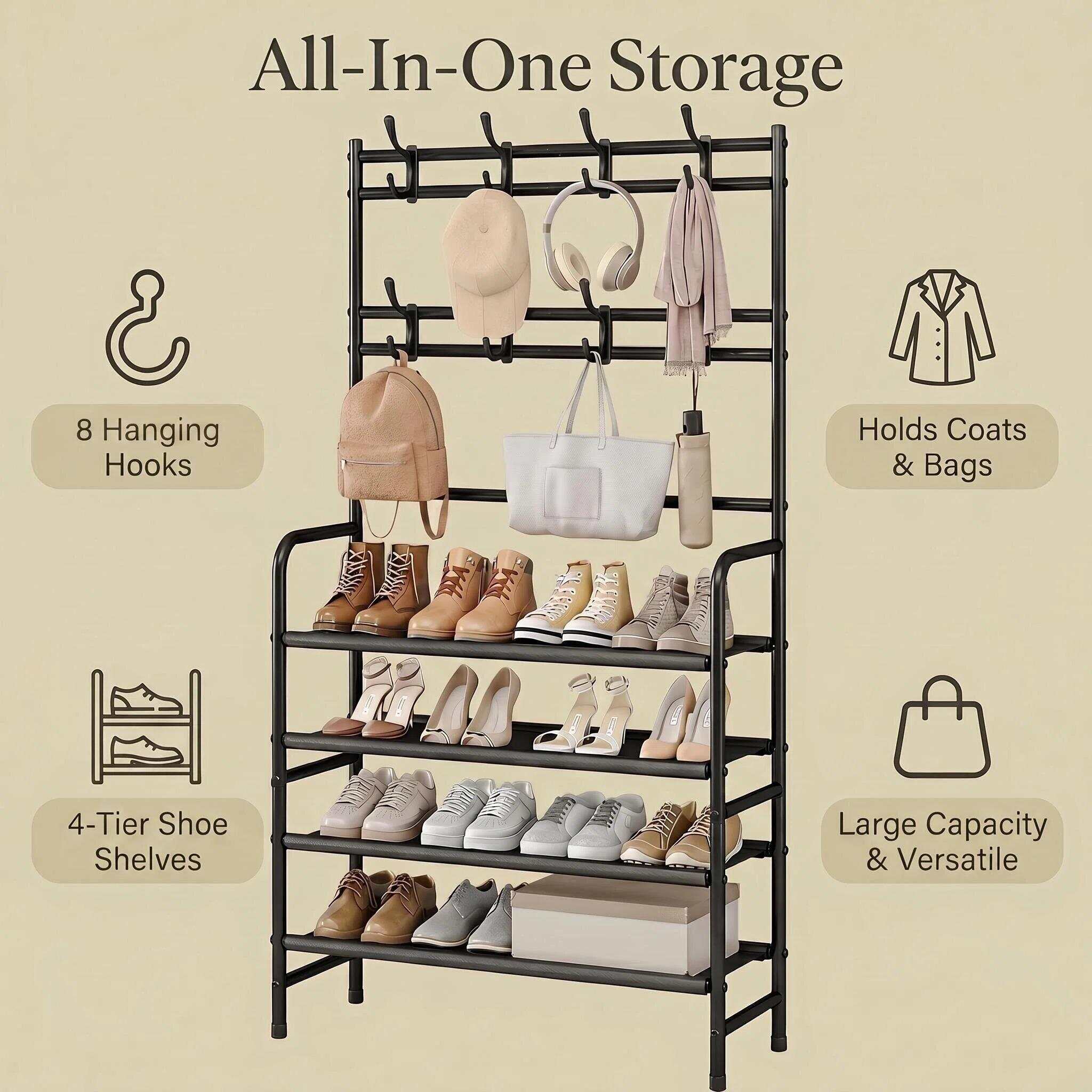 SUOERNUO Metal 4-Tier Shoe Rac - огляд і ціна Women'S Accessories Rack Room Shoes