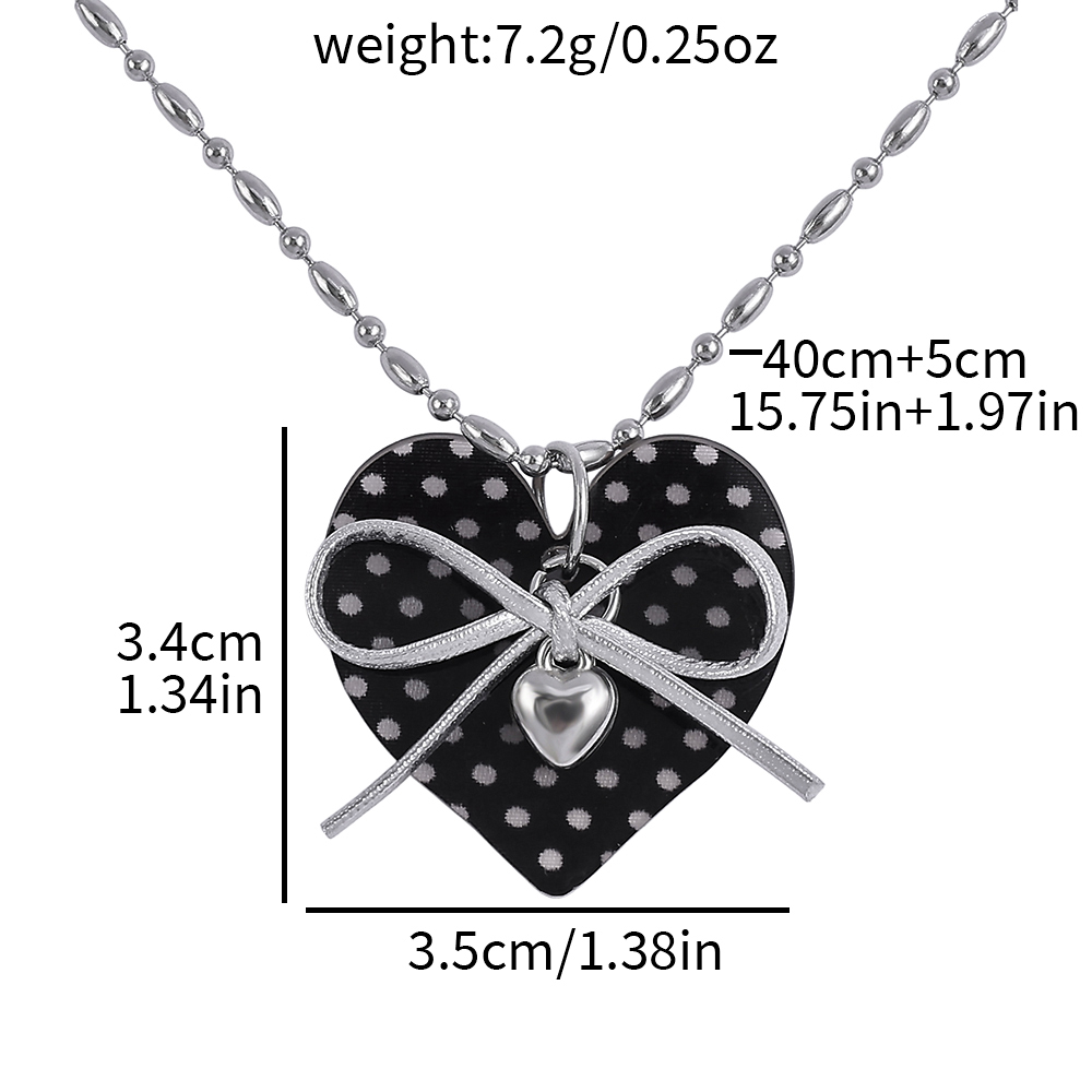 Korean Black Polka Dot Heart P - огляд і ціна Women'S Y2K Accessories