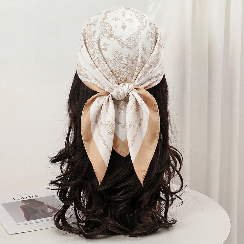 Vintage Beige Paisley Print Sq - огляд і ціна Women'S Accessories For Neck